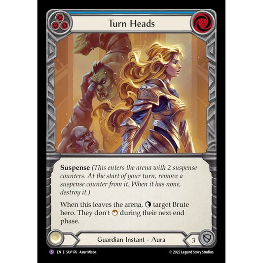 Turn Heads SUP176-RF Super-Rare Flesh & Blood Trading Card Game Super Slam in Rainbow Foil Art