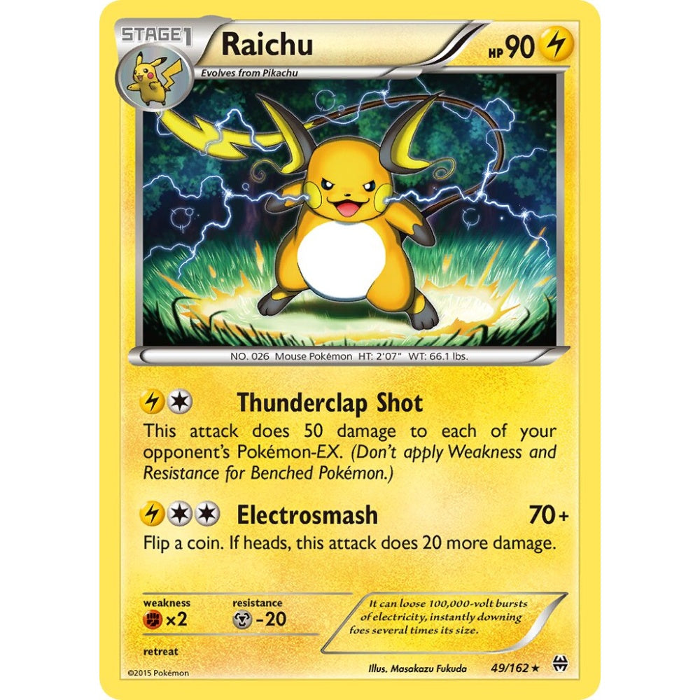 Raichu Rare 49/162 Pokemon Card Game BREAKthrough