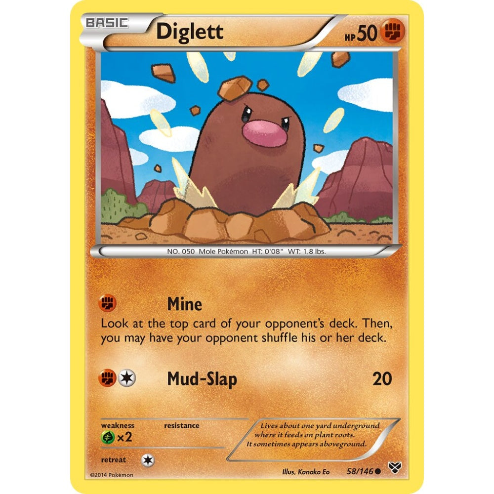 Diglett Common 58/146 Pokemon Card Game XY
