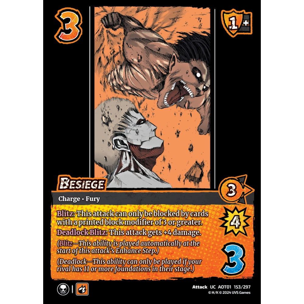 Besiege, 153/297, UC, UniVersus, Attack on Titan: Battle for Humanity