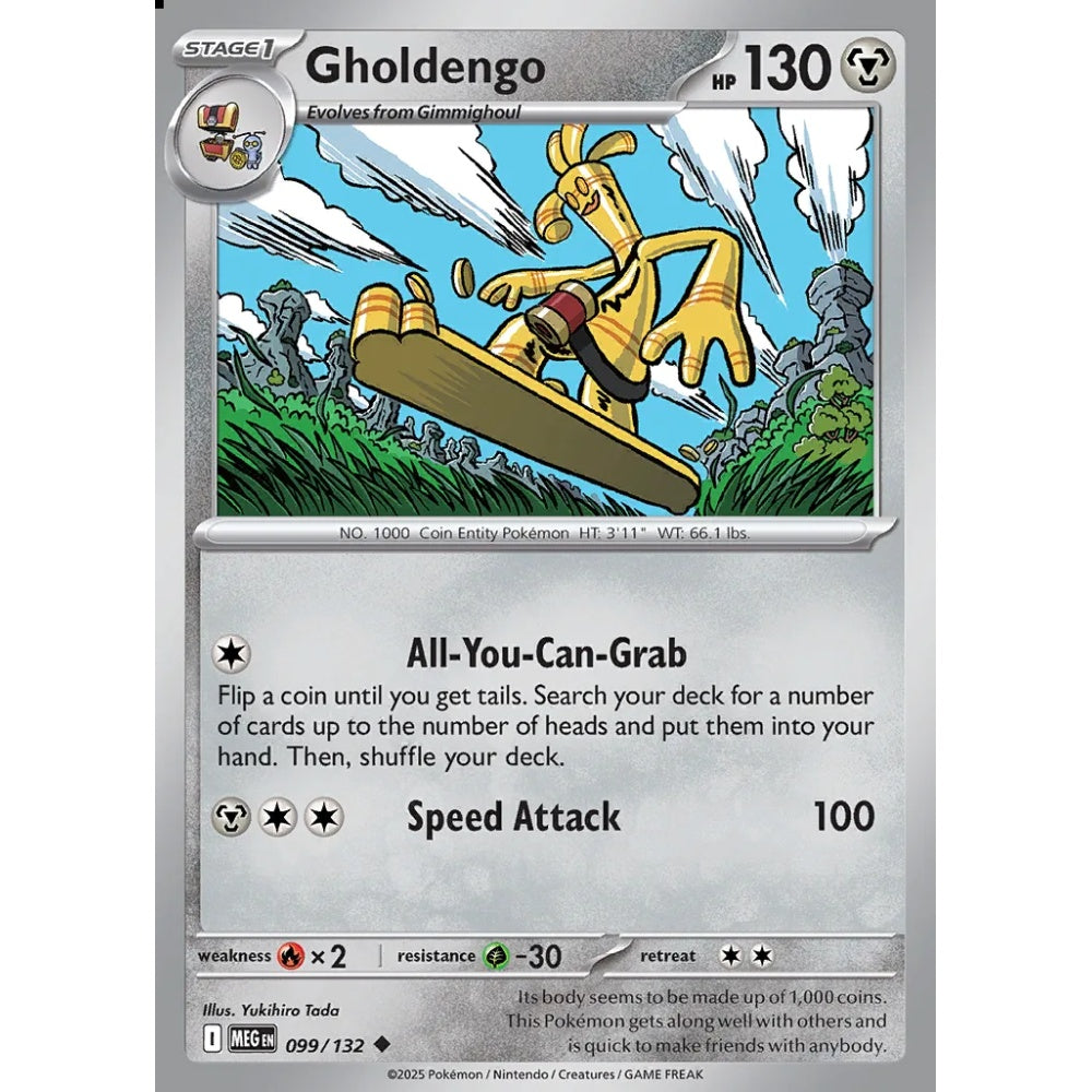 Gholdengo Uncommon 099/132 Pokemon Card Game Mega Evolution