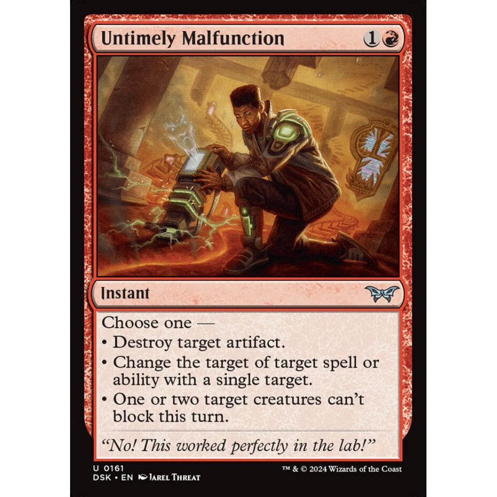 Untimely Malfunction, 161, uncommon, Magic: The Gathering, Duskmourn: House of Horror