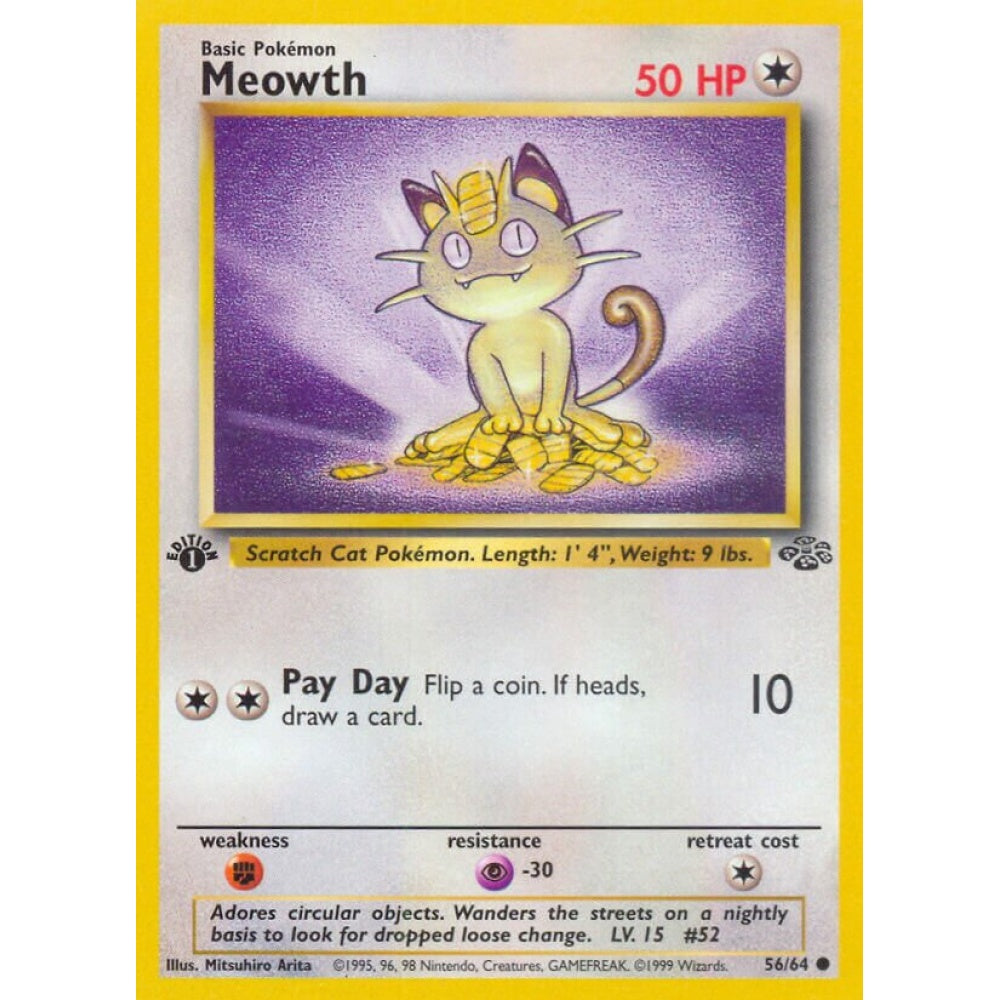 Meowth Common 56/64 Pokemon Card Game Jungle