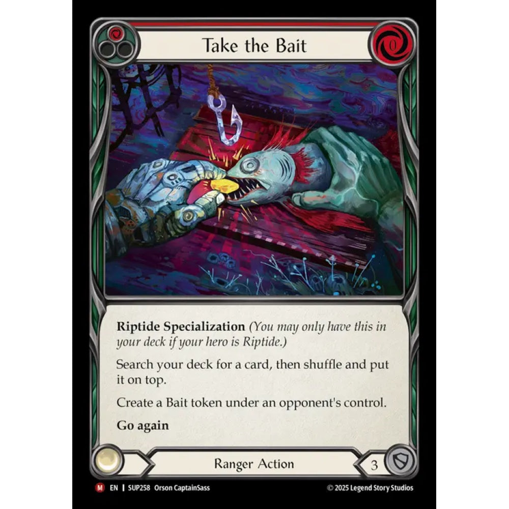 Take the Bait SUP258-RF Majestic Flesh & Blood Trading Card Game Super Slam in Rainbow Foil Art