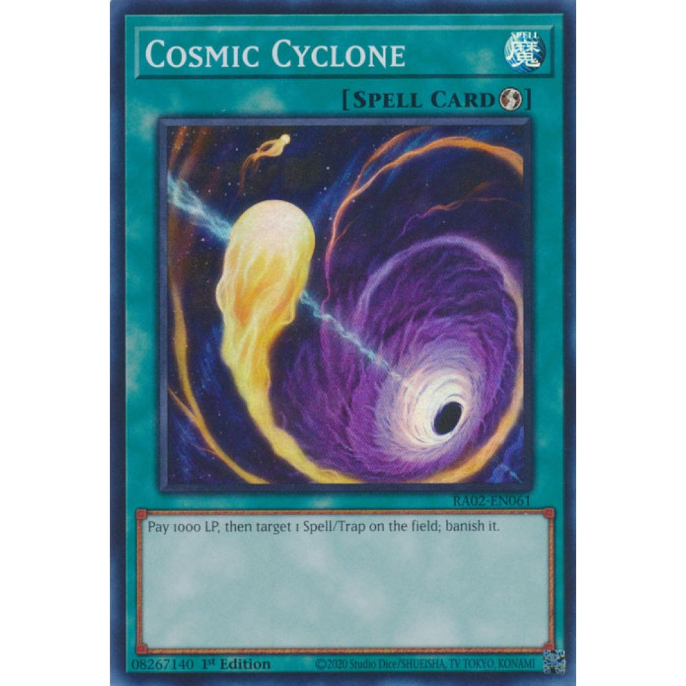 Cosmic Cyclone RA02-EN061 Platinum Platinum Secret Rare Yu-Gi-Oh 25th Anniversary Rarity Collection II in Art