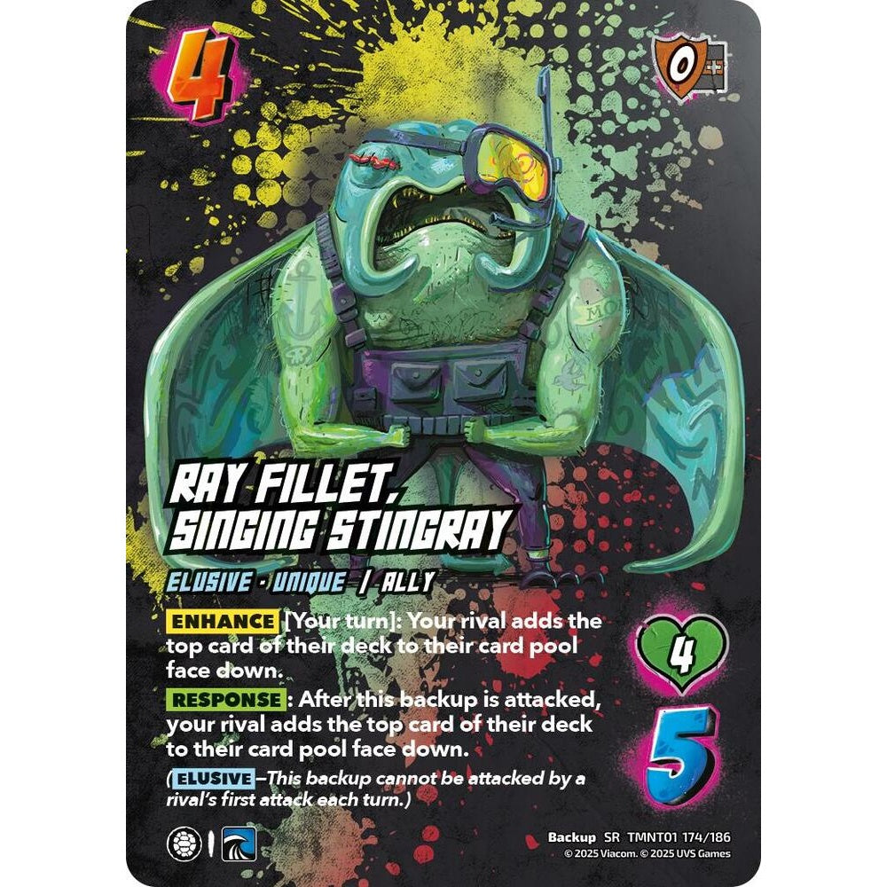 Ray Fillet, Singing Stingray 174/186 TMNT01 Universus Teenage Mutant Ninja Turtles Backup SR