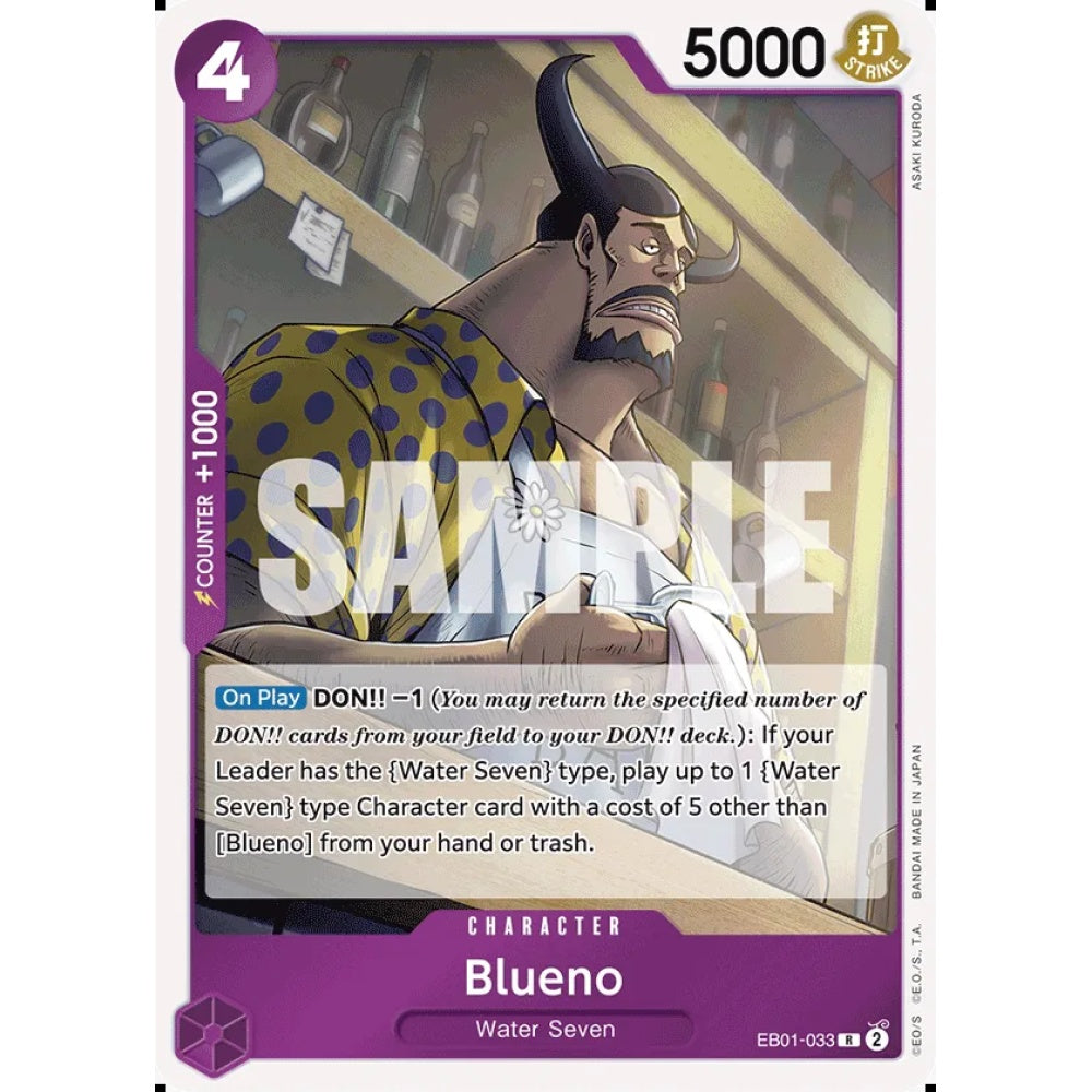 Blueno, EB01-033, Rare, One Piece, Memorial Collection