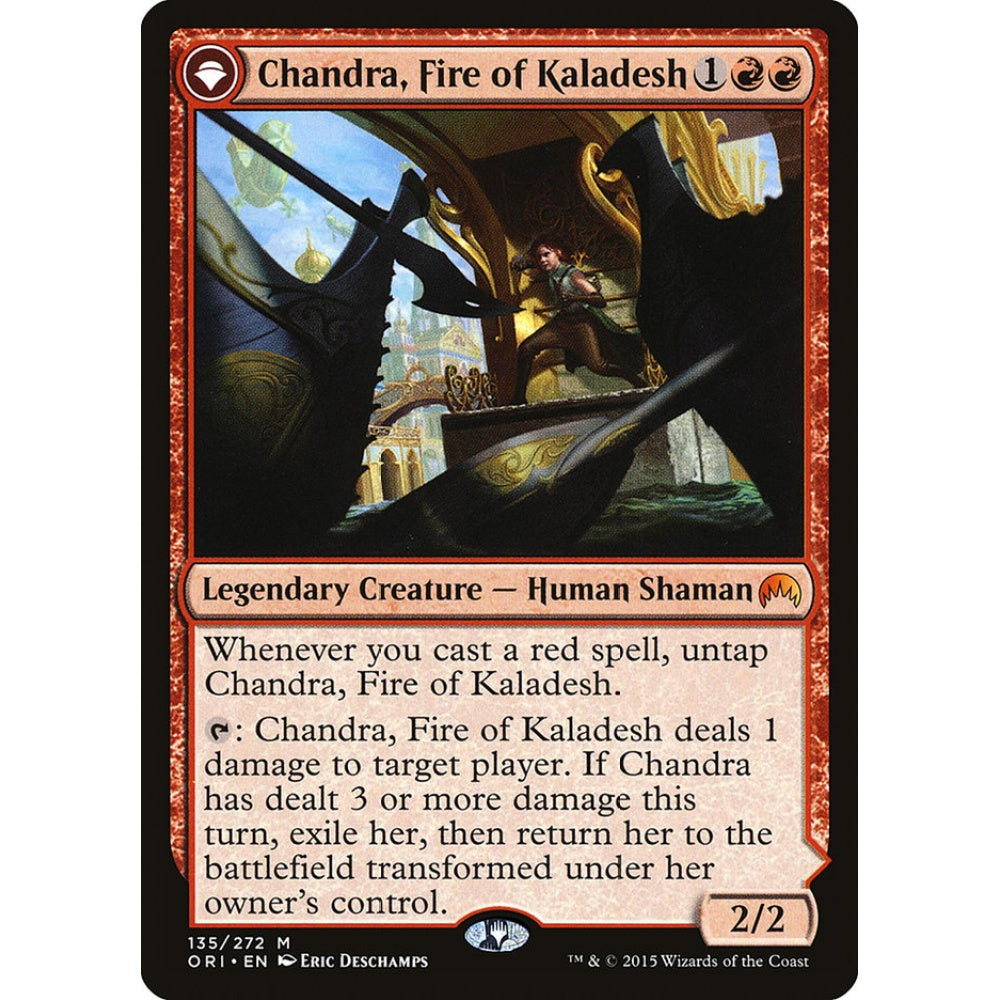 Chandra, Fire of Kaladesh // Chandra, Roaring Flame mythic 135 Magic the Gathering Magic Origins