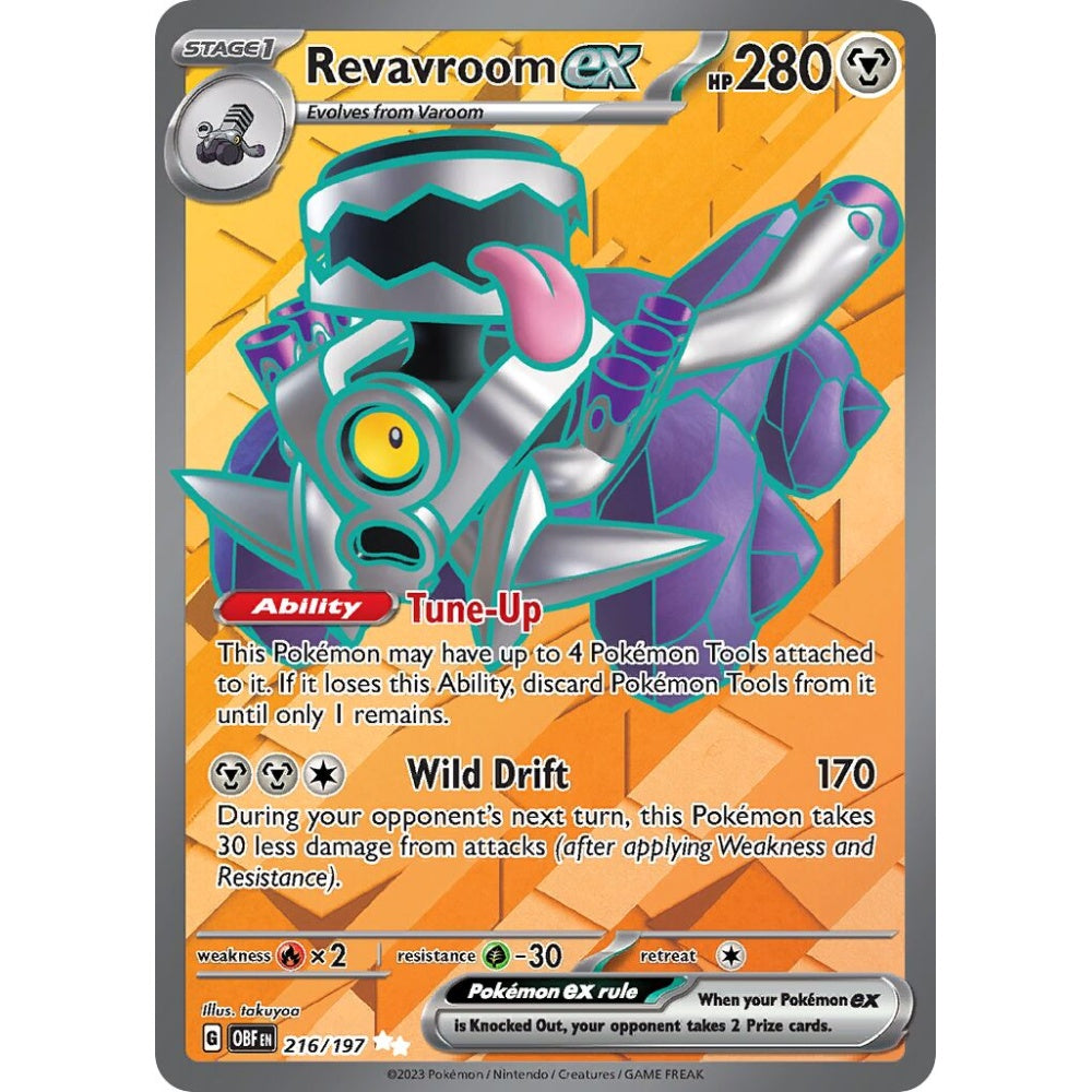 Revavroom ex Ultra Rare 216/197 Pokemon Card Game Obsidian Flames