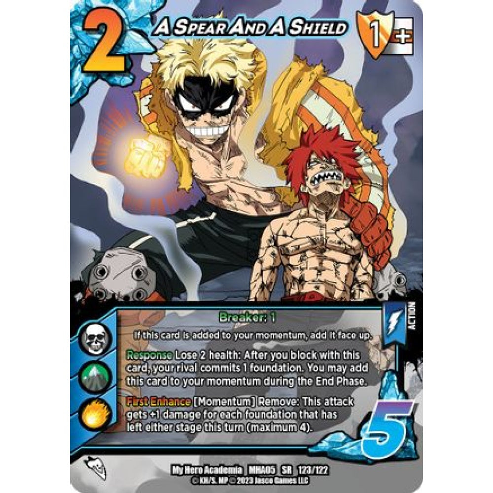 A Spear And A Shield, 123/122, SR, UniVersus, MHA05 Undaunted Raid