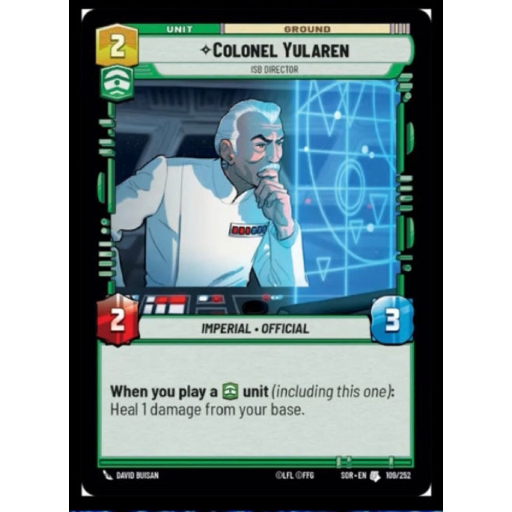 Colonel Yularen, 109, U, Star Wars Unlimited, Sparks Of Rebellion