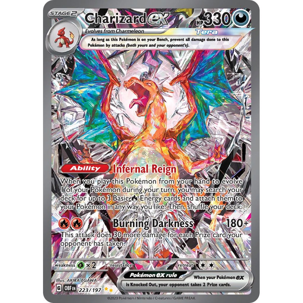 Charizard ex Special Illustration Rare 223/197 Pokemon Card Game Obsidian Flames