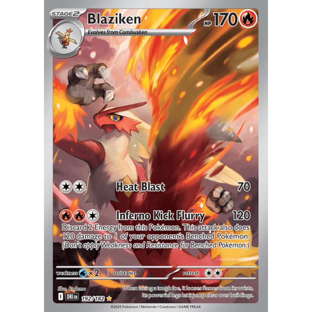 Blaziken Illustration Rare 192/182 Pokemon Card Game Destined Rivals