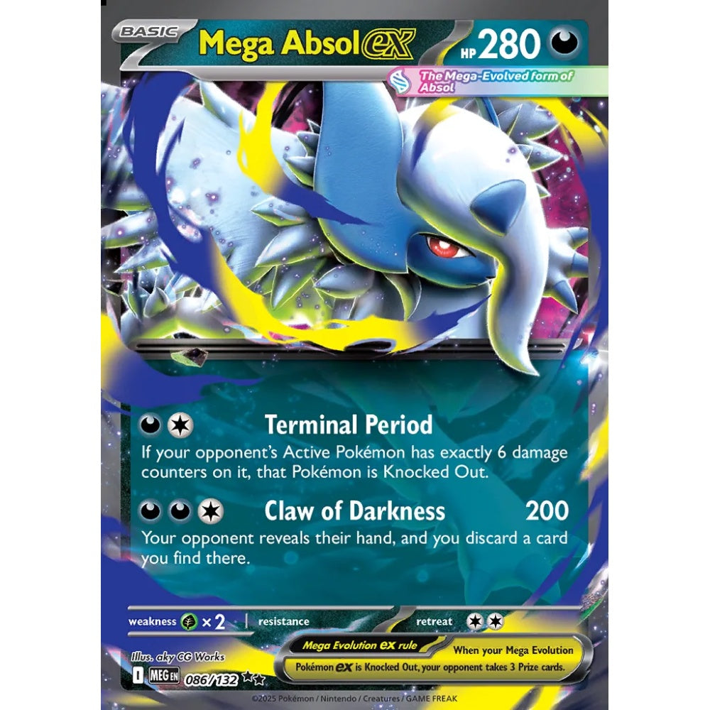 Mega Absol ex Double Rare 086/132 Pokemon Card Game Mega Evolution