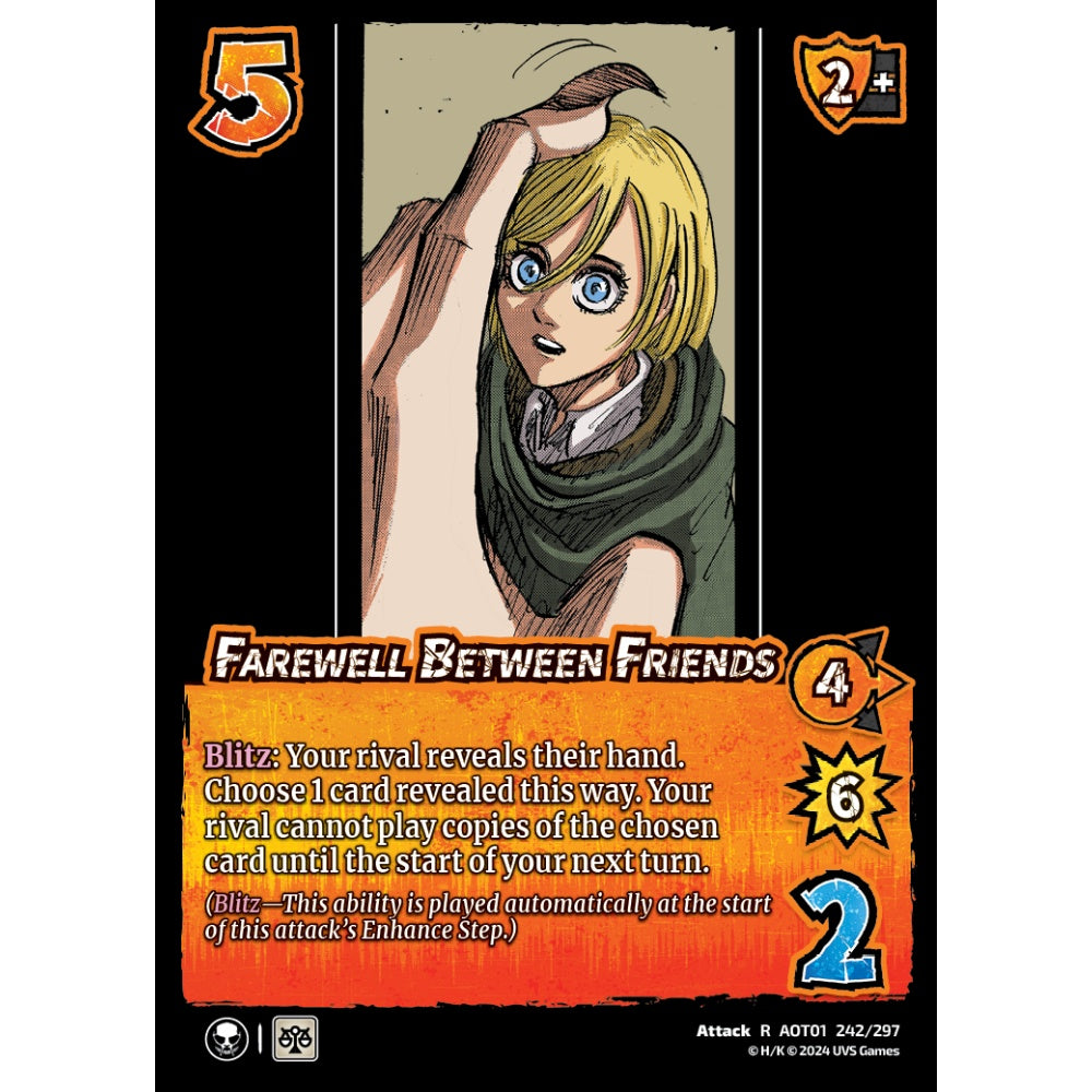 Farewell between Friends, 242/297, R, UniVersus, Attack on Titan: Battle for Humanity