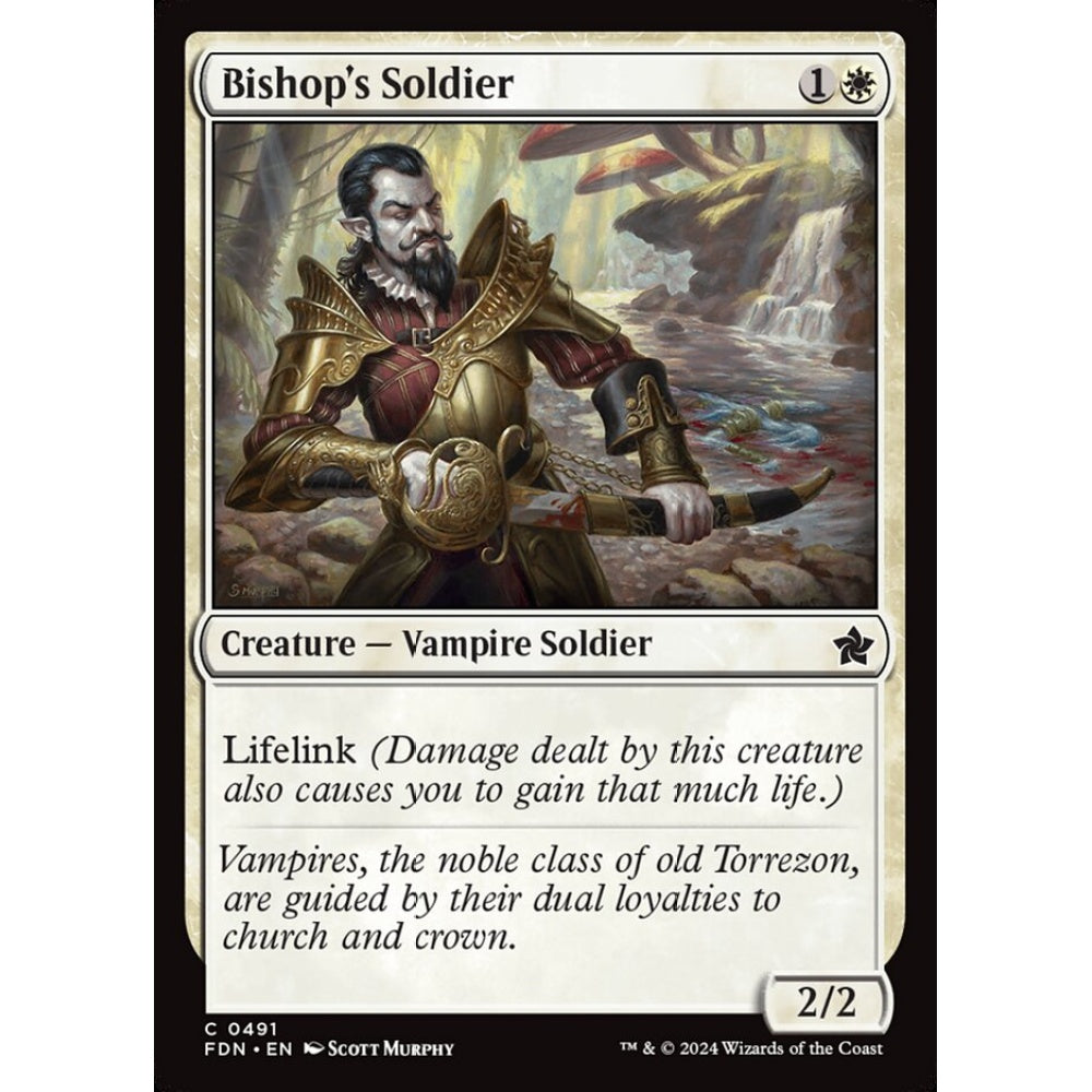 Bishop's Soldier, 491, common, Magic: The Gathering, Foundations