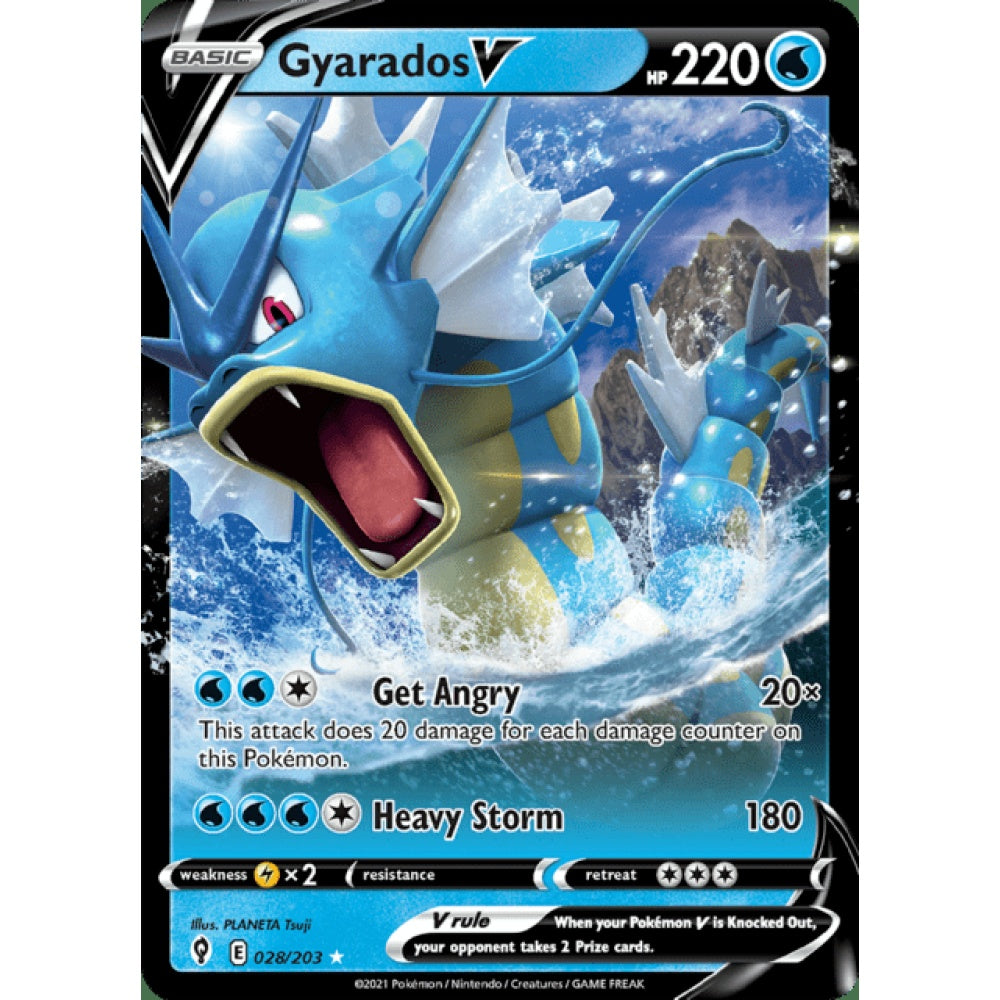Gyarados V Double Rare 028/203 Pokemon Card Game Evolving Skies