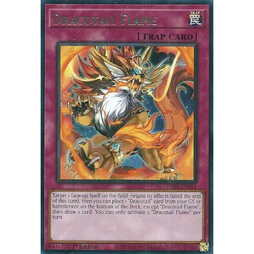Dracotail Flame - JUSH-EN011 Rare - 1st Edition Card Goblin Dracotail Flame - JUSH-EN011 Rare - 1st Edition Card Goblin