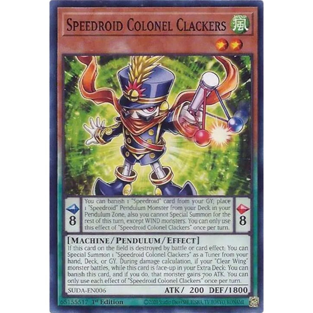 Speedroid Colonel Clackers SUDA-EN006 Common Yu-Gi-Oh Supreme Darkness