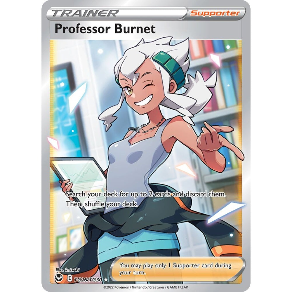 Professor Burnet Rare Ultra TG26/TG30 Pokemon Card Game Silver Tempest