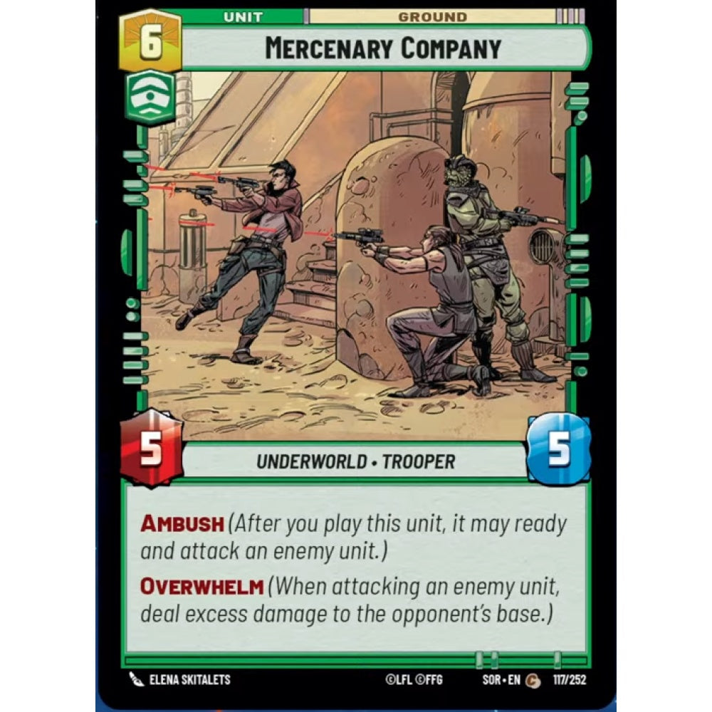Mercenary Company, 117, C, Star Wars Unlimited, Sparks Of Rebellion