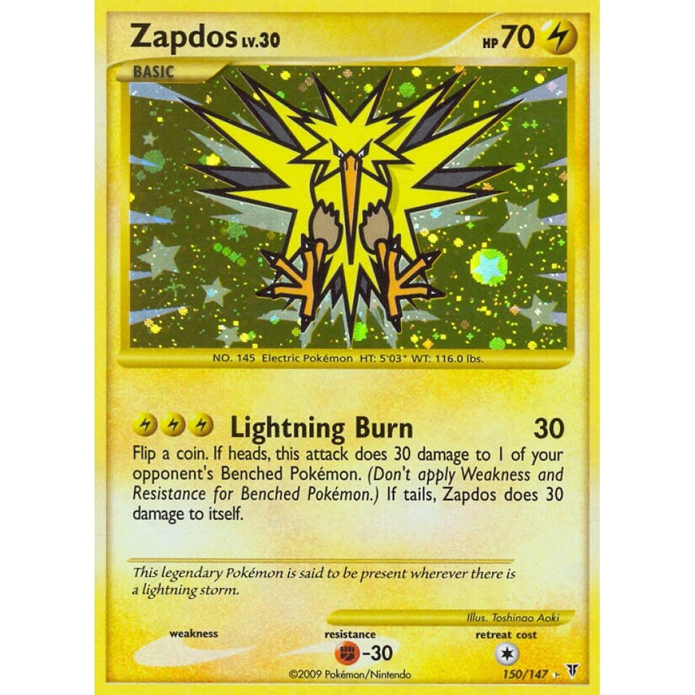 Zapdos Rare Secret 150/147 Pokemon Card Game Supreme Victors