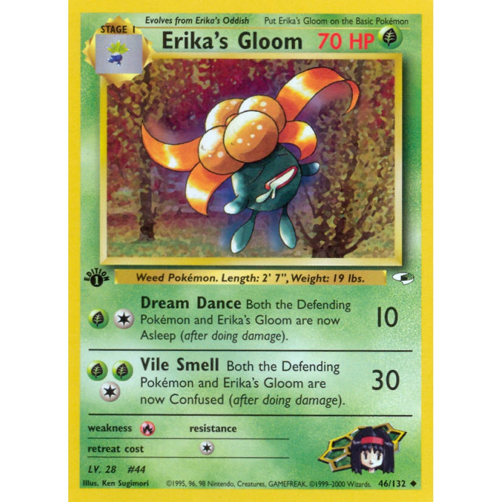 Erika's Gloom Uncommon 46/132 Pokemon Card Game Gym Heroes