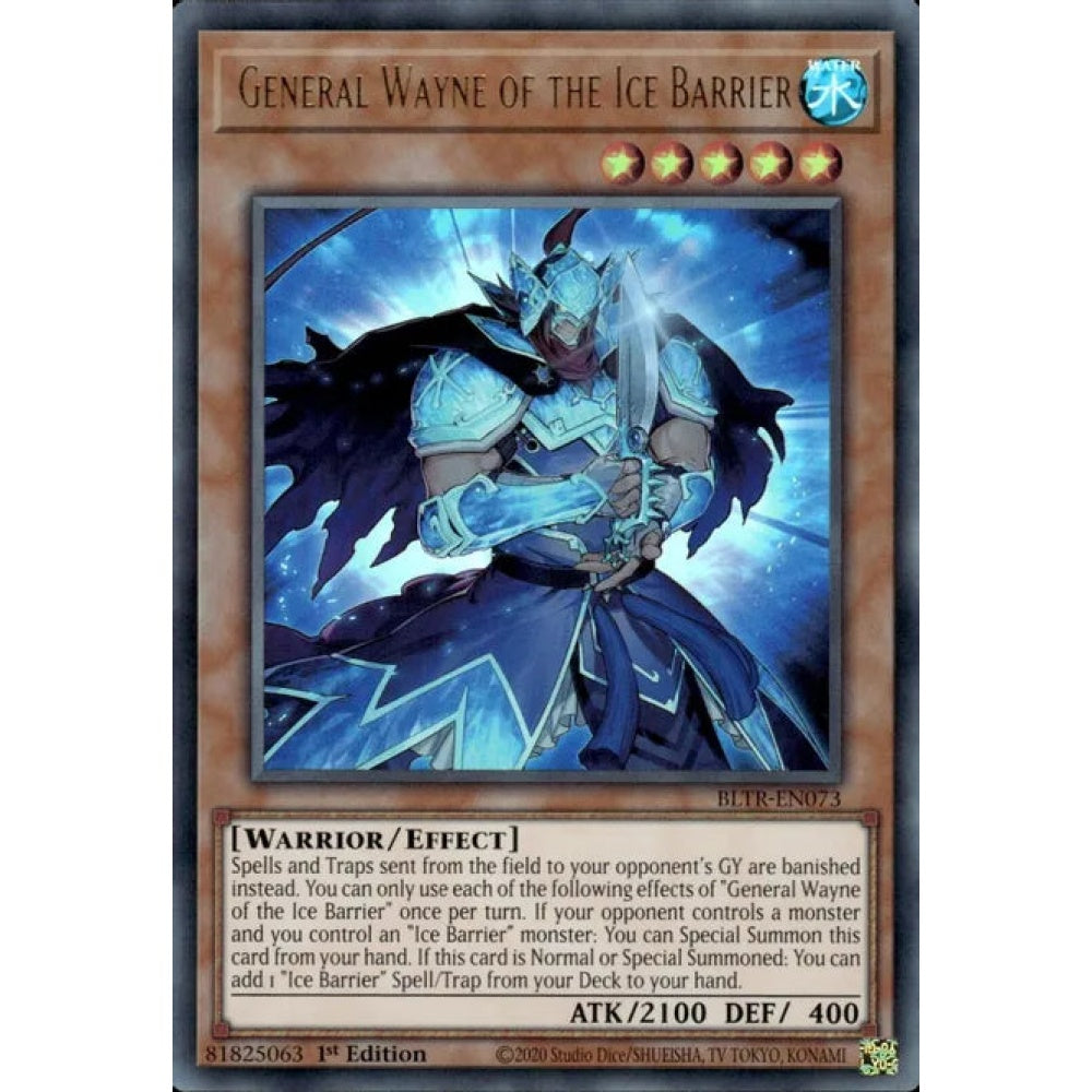 General Wayne of the Ice Barrier, BLTR-EN073, Ultra Rare, Yu-Gi-Oh!, Battles of Legend: Terminal Revenge