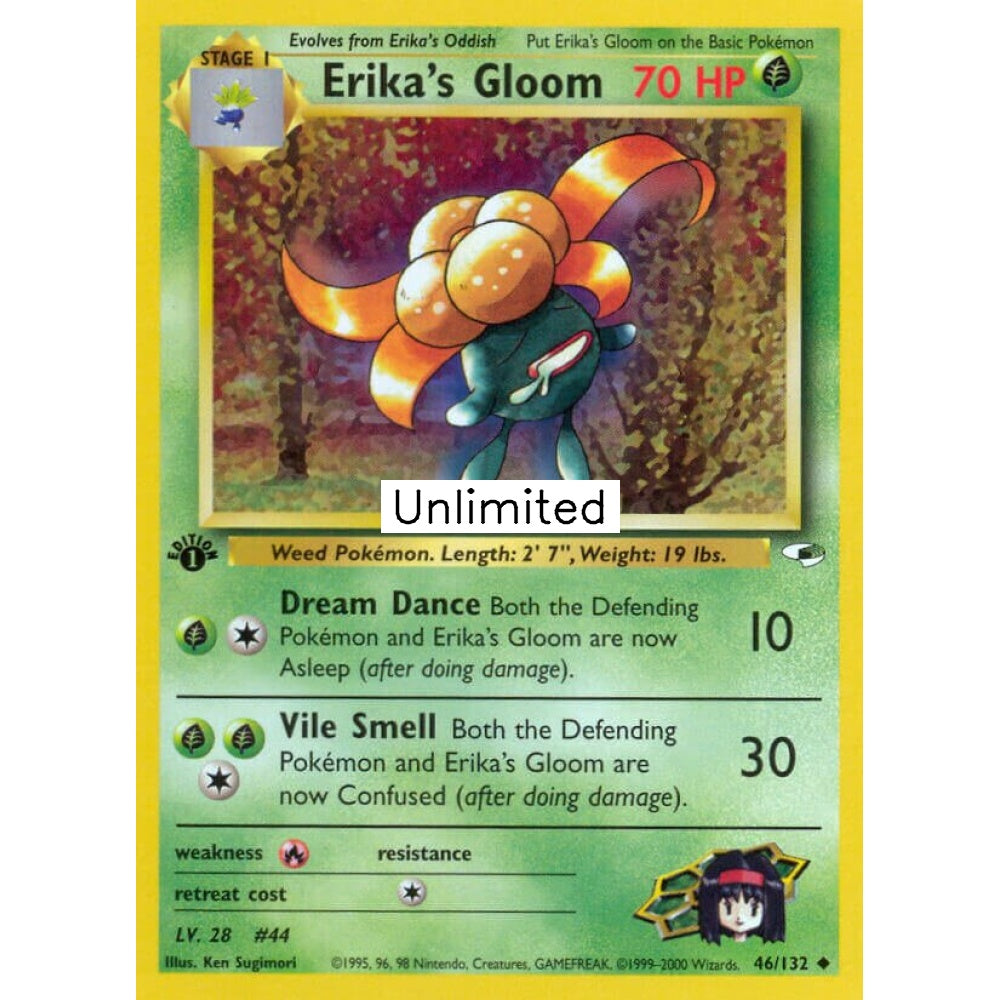 Erika's Gloom Uncommon 46/132 Pokemon Card Game Gym Heroes