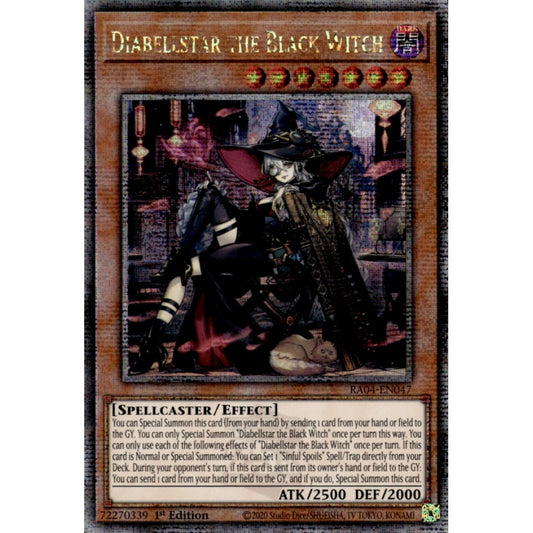 Diabellstar the Black Witch RA04-EN047 QCR Quarter Century Secret Rare Yu-Gi-Oh Quarter Century Stampede in Art