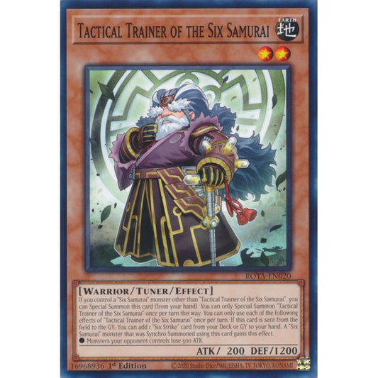 Tactical Trainer of the Six Samurai ROTA-EN020 Common Common Yu-Gi-Oh Rage of the Abyss in Art