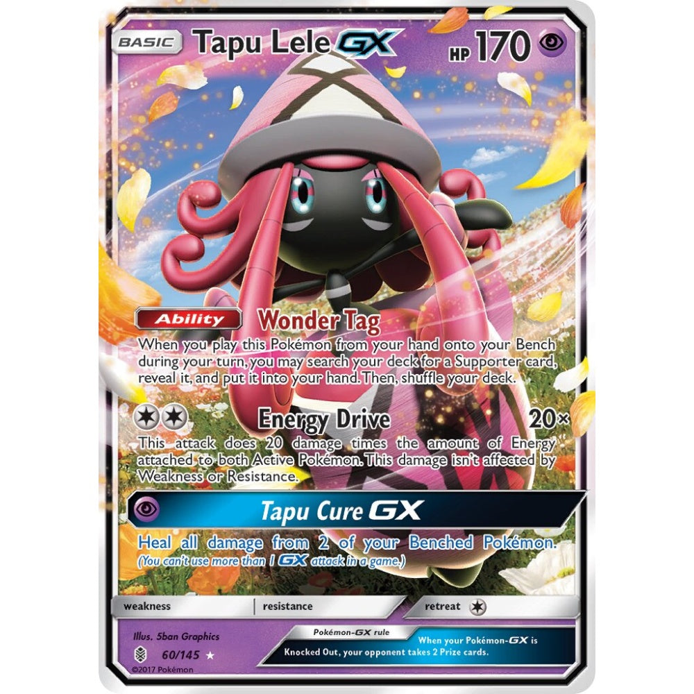 Tapu Lele-GX Rare Holo GX 60/145 Pokemon Card Game Guardians Rising