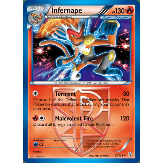 Infernape Holo Rare 17/135 Pokemon Card Game Plasma Storm