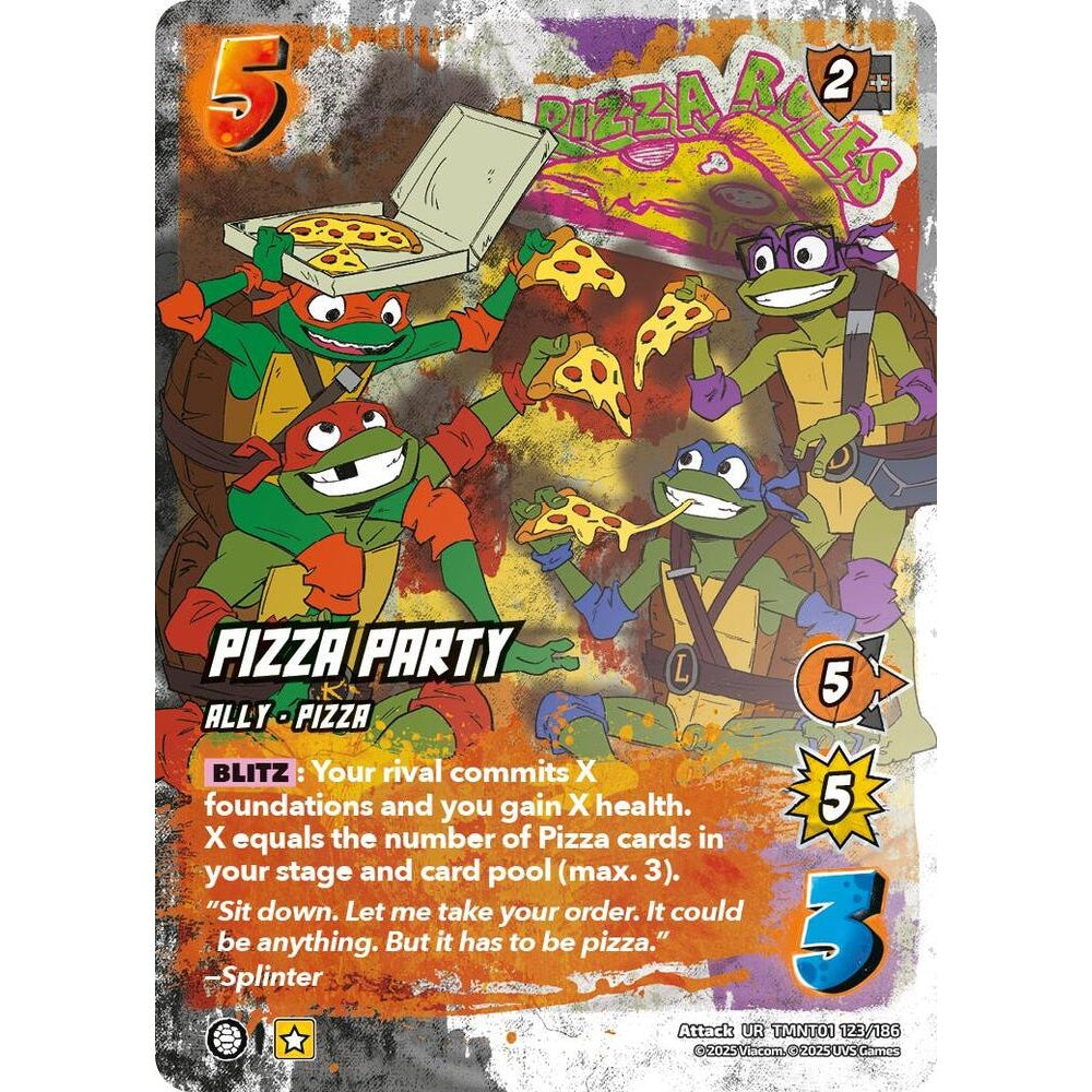 Pizza Party 123/186 TMNT01 Universus Teenage Mutant Ninja Turtles Attack UR