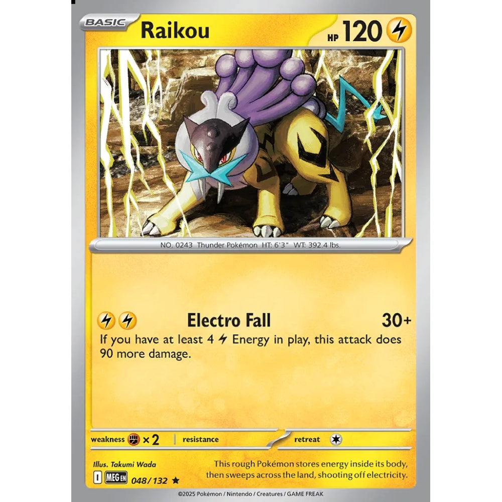 Raikou Rare 048/132 Pokemon Card Game Mega Evolution