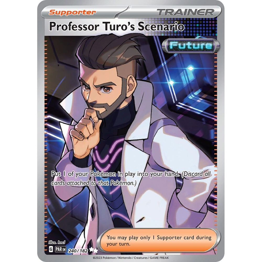 Professor Turo's Scenario Ultra Rare 240/182 Pokemon Card Game Paradox Rift