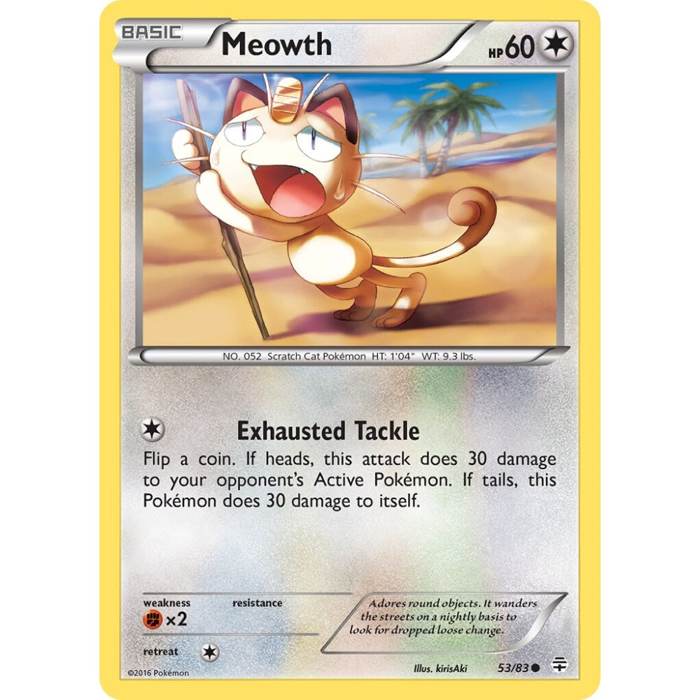 Meowth Common 53/83 Pokemon Card Game Generations
