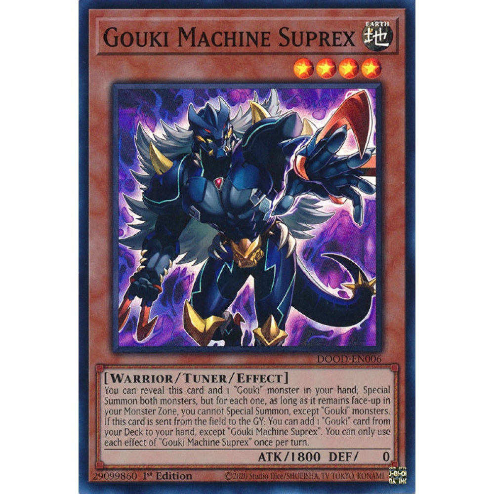 Gouki Machine Suprex DOOD-EN006 Super Super Rare Yu-Gi-Oh Doom of Dimensions in Art