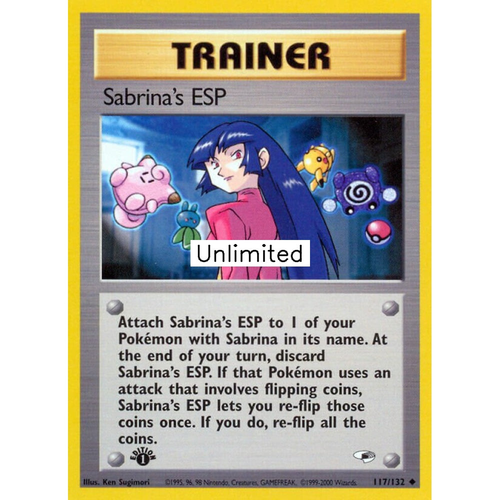 Sabrina's ESP Uncommon 117/132 Pokemon Card Game Gym Heroes