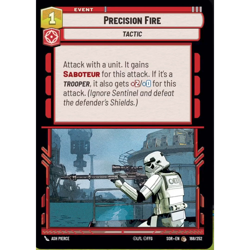 Precision Fire, 168, C, Star Wars Unlimited, Sparks Of Rebellion