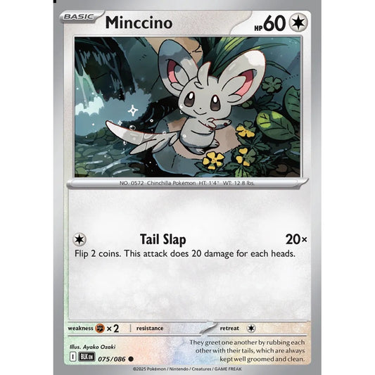 Minccino Common 075/086 Pokemon Card Game Black Bolt
