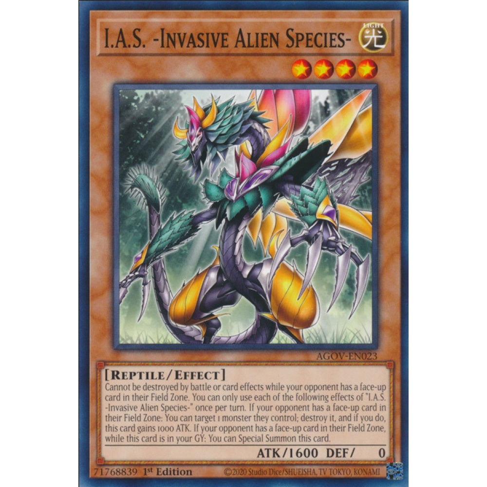 I.A.S. -Invasive Alien Species-, AGOV-EN023, Common, Yu-Gi-Oh!, Age of Overlord