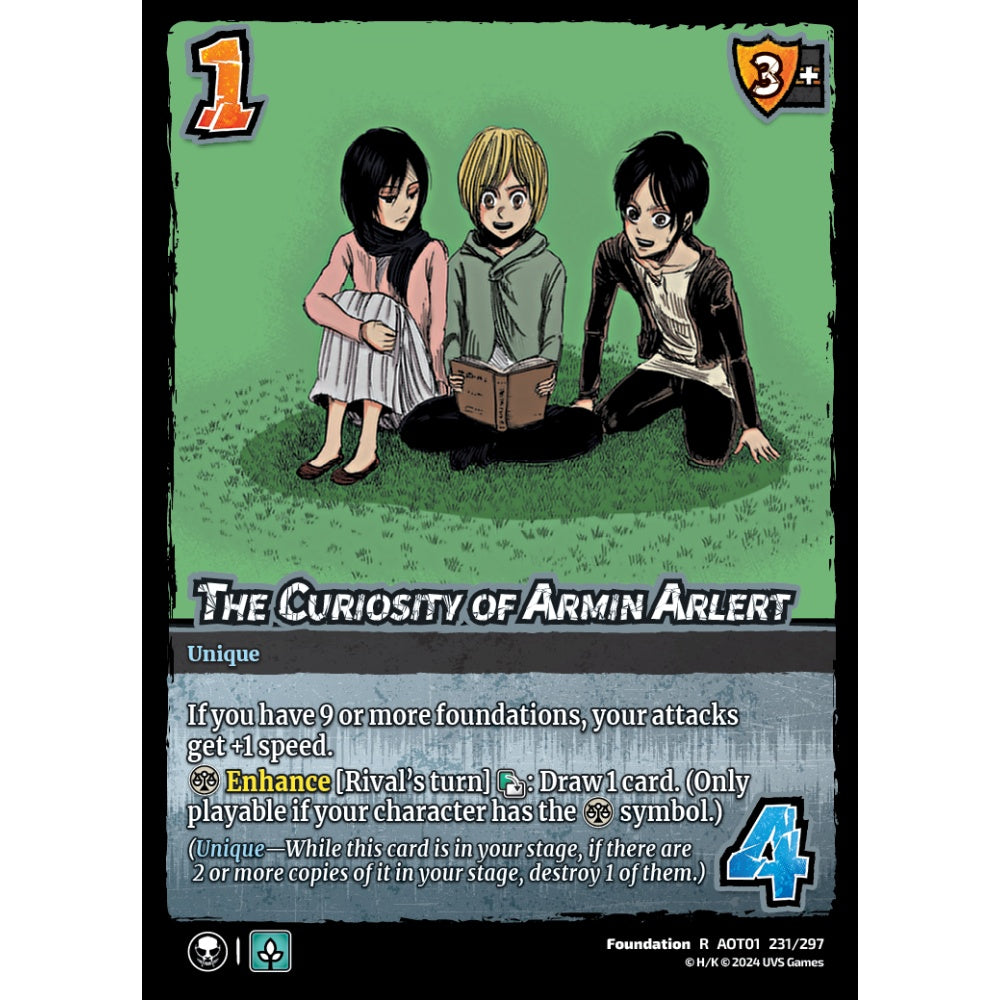 The Curiosity of Armin Arlert, 231/297, R, UniVersus, Attack on Titan: Battle for Humanity