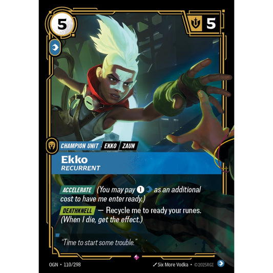 Ekko, Recurrent OGN-110/298 Riftbound Card Game Origins Rare