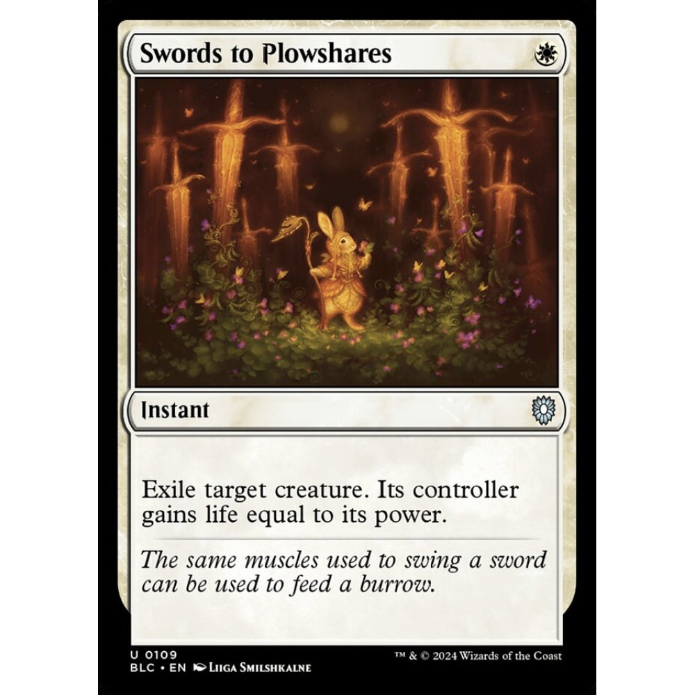 Swords to Plowshares, 109, uncommon, Magic: The Gathering, Bloomburrow