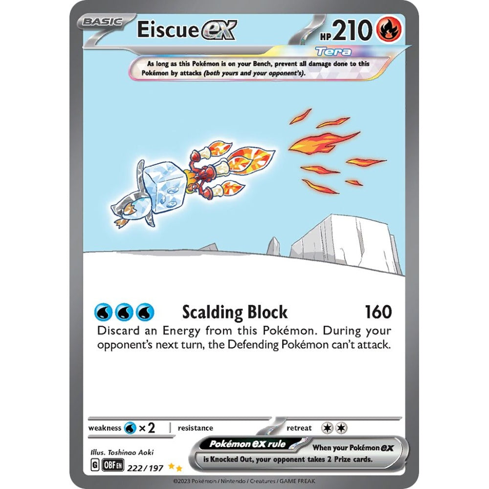 Eiscue ex Special Illustration Rare 222/197 Pokemon Card Game Obsidian Flames