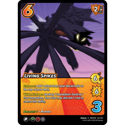 Living Spikes, 48/153, R, UniVersus, MHA06 Jet Burn