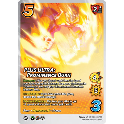 PLUS ULTRA: Prominence Burn, 22/153, UR, UniVersus, MHA06 Jet Burn