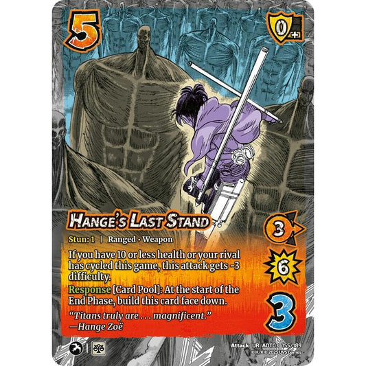 Hange's Last Stand 155/189 AOT03 Universus Attack on Titan: Apocalypse Attack UR