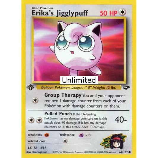 Erika's Jigglypuff Common 69/132 Pokemon Card Game Gym Challenge
